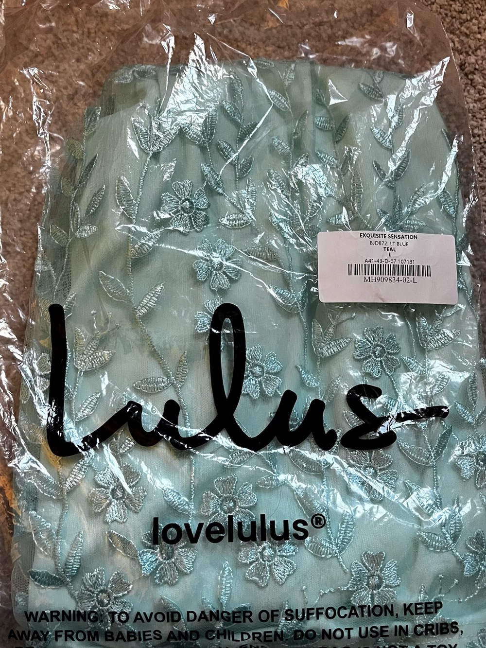 Lulu's Teal Floral Embroidered Midi Skirt